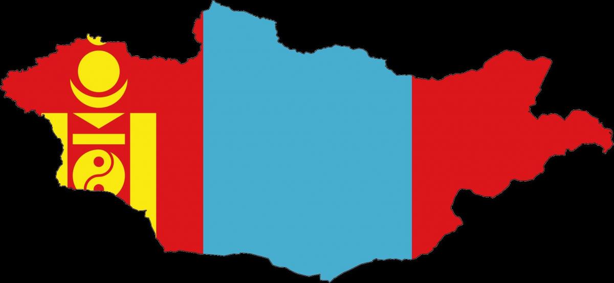 карта Манголіі сцяг