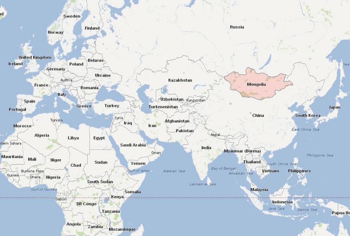 карта Манголіі карце Азіі