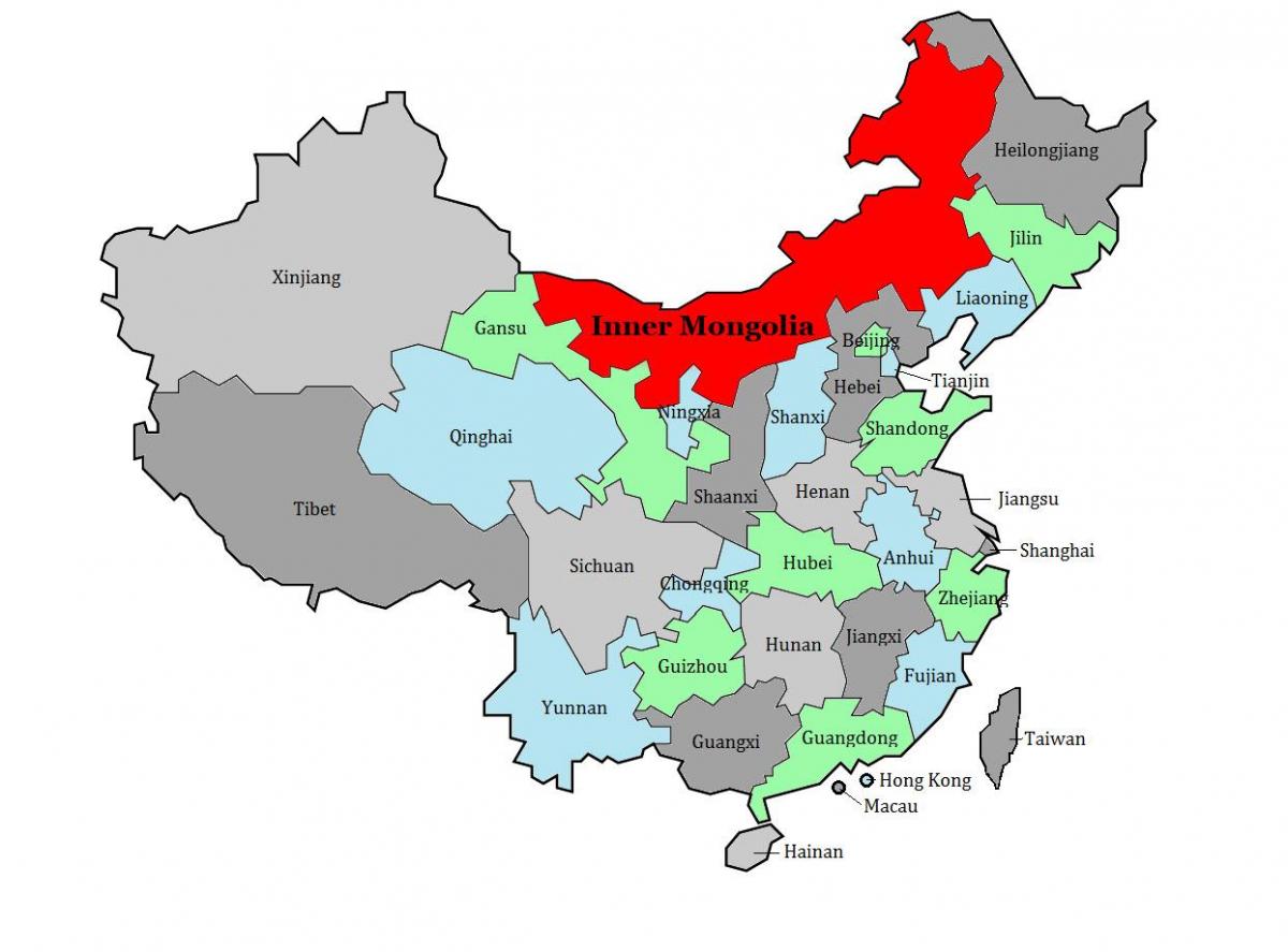 карта Манголіі вобласці