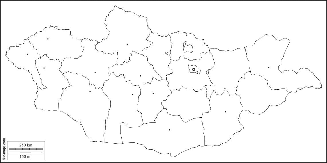 пустая карта Манголіі