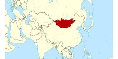 Размяшчэнне Манголіі на карце свету