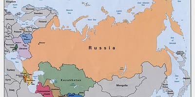 Карта Расіі Манголіі